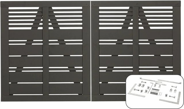 Plus Doppeltor Silence aus Nadelholz in Umbragrau, Breite: 200 cm, Höhe: 110 cm - Bild 1