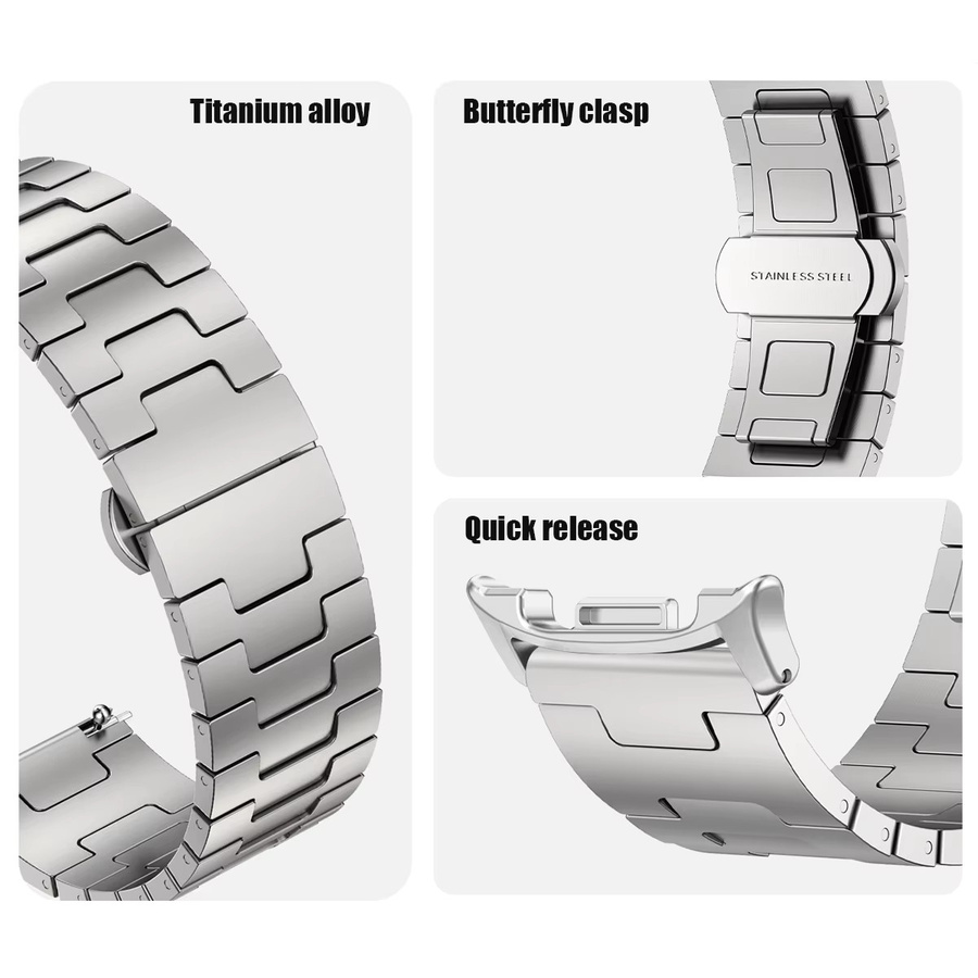 CHIICSMART Uhrenarmband Edelstahl, Titan, Silber, Unisex - Bild 2
