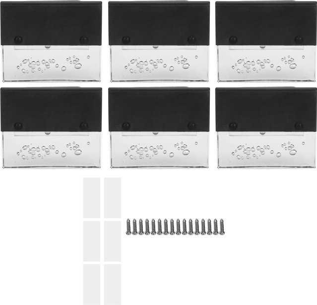 6er Set TOMTOP JMS Solar LED Stufenleuchten mit Farbwechsel RGBW in Schwarz für Garten Balkon Terrasse und Treppe, IP55 wasserdicht - Bild 1