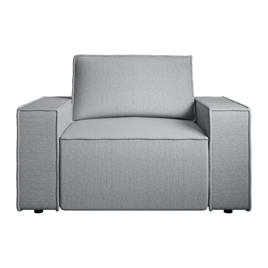 Vente-unique Sessel Amelia mit gerader Rückenlehne und Armlehnen in Grau, Breite: 120 cm - Bild 2