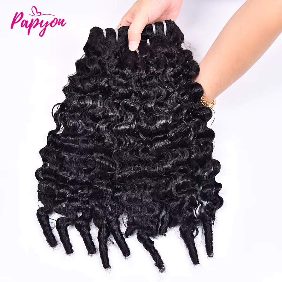 PAPYON Haar Extensions, Burmesische Lockige Haar Bundles, Menschenhaar - Bild 5