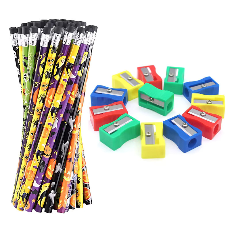 ZYF Halloween Bleistift Set mit Spitzer, 36er Pack bunte HB Schreibwaren für Kinder und Schüler, Mehrfarbig - Bild 4