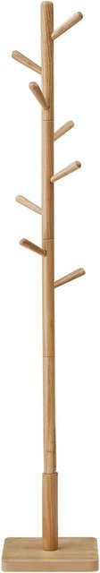 Songmics Kleiderständer Andi aus Kautschukholz mit 8 Haken in Beige und Braun, Höhe: 175 cm - Bild 1