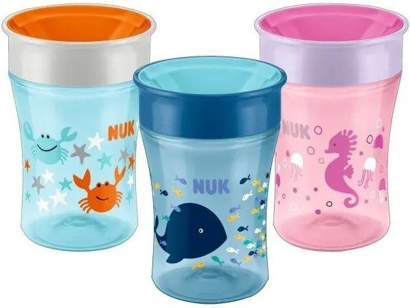 NUK Learning Magic Cup mit Soft Spout, auslaufsicher, Grau, 230 ml - Bild 1