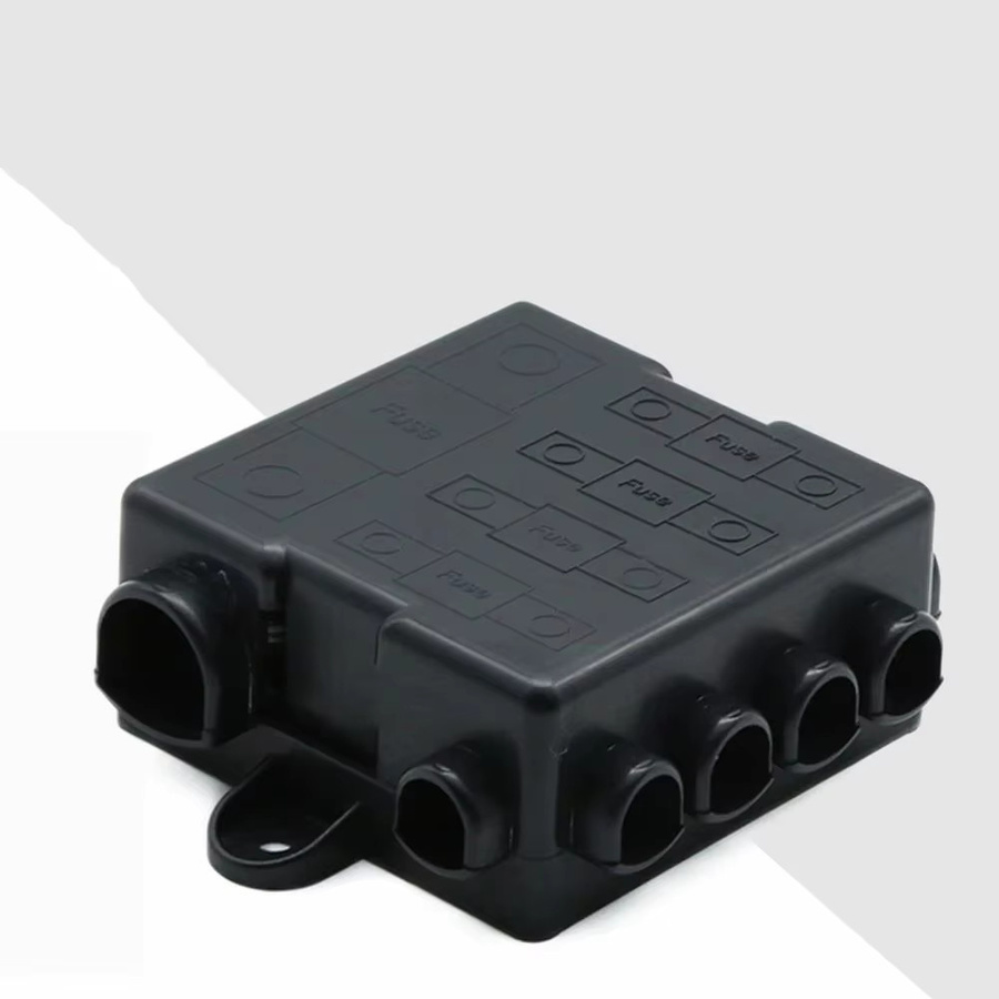 5-Wege-Gleichstrom Sicherungskasten Block für Auto und Boot, 12V/24V Stromverteilung, Schwarz - Bild 3