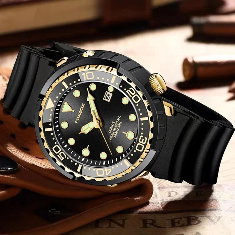 LIGE Armbanduhr Chronograph, Quarz, Edelstahl, Grün, Silber, Herren - Bild 1