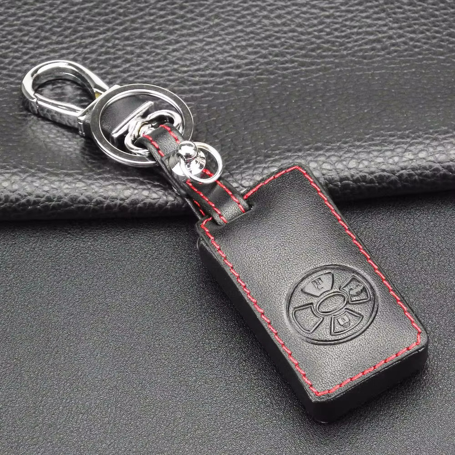 Jingyuqin Smart Key Case Cover aus Leder für Toyota RAV4 Corolla Yaris Mark X Hilux Vitz Aqua Camry Auris in Schwarz - Bild 2