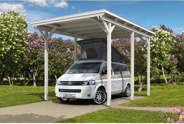 Skanholz Carport Emsland 1 Caravan Weiß B/T: 404 x 604 cm - Bild 1