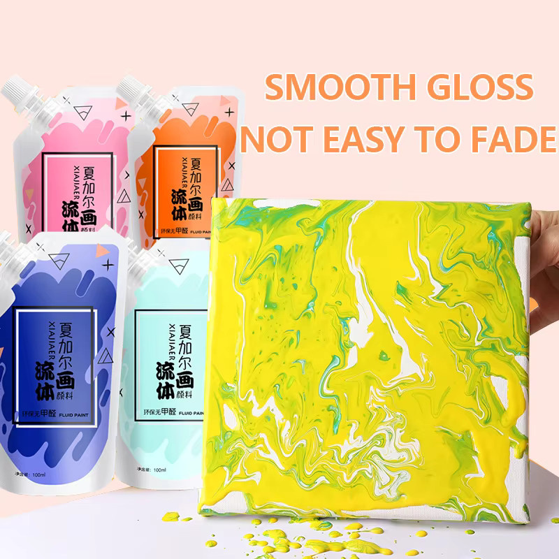 Mehrfarbige Acrylfarbe in Grau und Multicolour, 100 ml flüssiger Farbstoff für dekorative Malerei - Bild 2