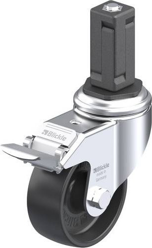 Blickle LKRA-POA 80G-11-FI-EV14 Lenkrolle mit Feststeller, Rad-Durchmesser: 80 mm, Tragfähigkeit: 120 kg, Farbe: Schwarz/Silber - Bild 1