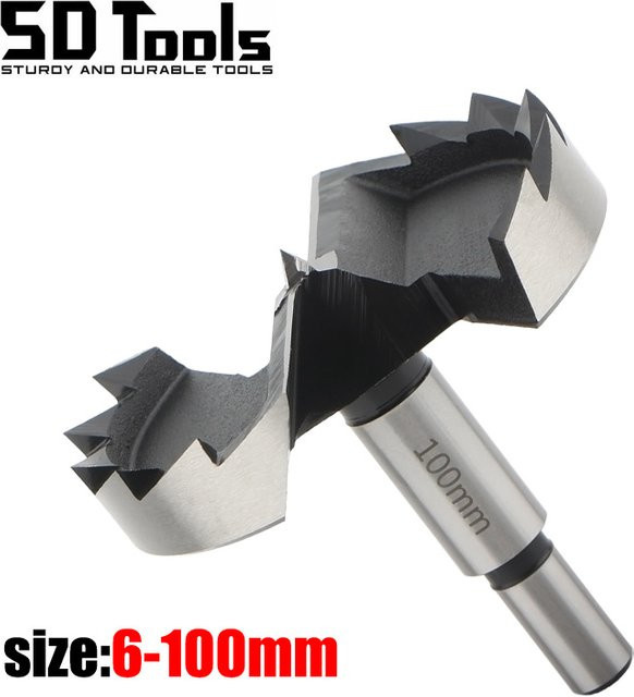 CHINNCC Forstnerbohrer für Holz und Kunststoff, Durchmesser: 6 mm, Länge: 100 mm, selbstzentrierendes Bohrwerkzeug - Bild 1