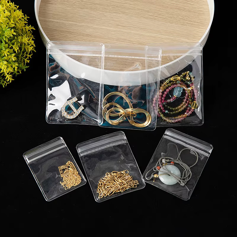 10 Stück JETTING transparente Kunststoff-Zip-Beutel aus PVC zur Aufbewahrung von Schmuck wie Ringen und Ohrringen - Bild 2