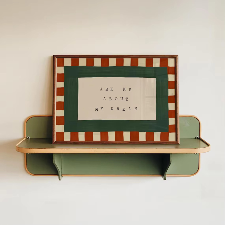 Mid-Century Retro Wandkunst Ask Me About My Dream Papierposter in Mehrfarbig - Bild 2
