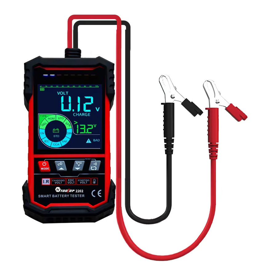 TOOLTOP ET2202 ET2201 Autobatterietester für 12V und 24V mit Batterielast, Spannungsprüfung und interner Widerstandserkennung in Schwarz - Bild 4