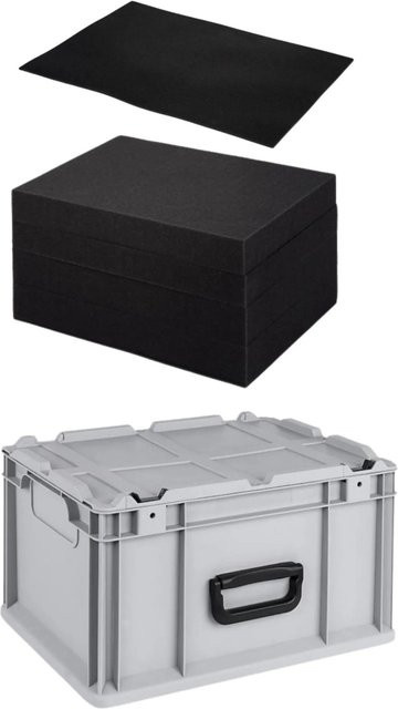 PROREGAL Eurobox NextGen Portable Transportbox mit Rasterschaumstoff und Schaumstoffeinlage, Grau, H x B x T: 23,5 x 30 x 40 cm - Bild 1
