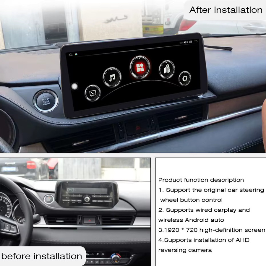 Roadonline Android 15 Multimedia-Autoradio für Mazda 6 2020-2023 mit 10,25 Zoll Display, Octa Core, 8+256G Speicher und GPS, Schwarz - Bild 2