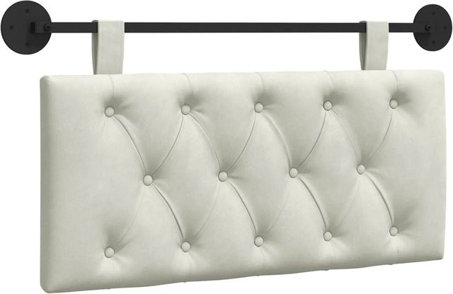 vidaXL Wandmontiertes Polsterpaneel aus Samt in Creme, B/H/T: 90 x 55 x 7 cm - Bild 1