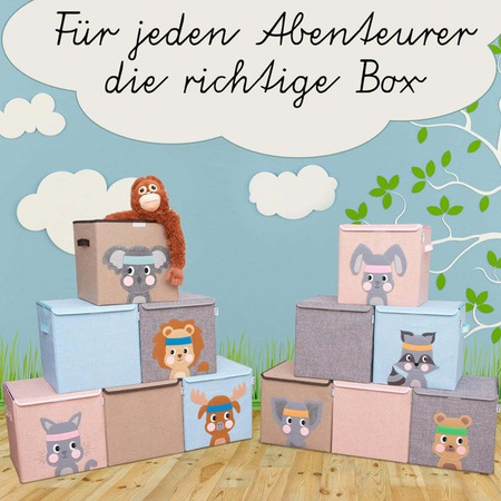 Lifeney Aufbewahrungsbox mit Deckel und Griffen, Stier-Design, braun, B/T/H: 33 x 33 x 33 cm