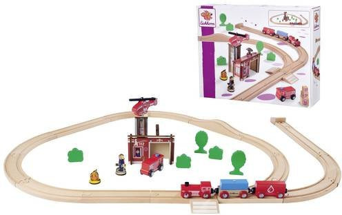 Eichhorn Feuerwehr Holz Bahn Set ab 3 Jahren - Bild 1