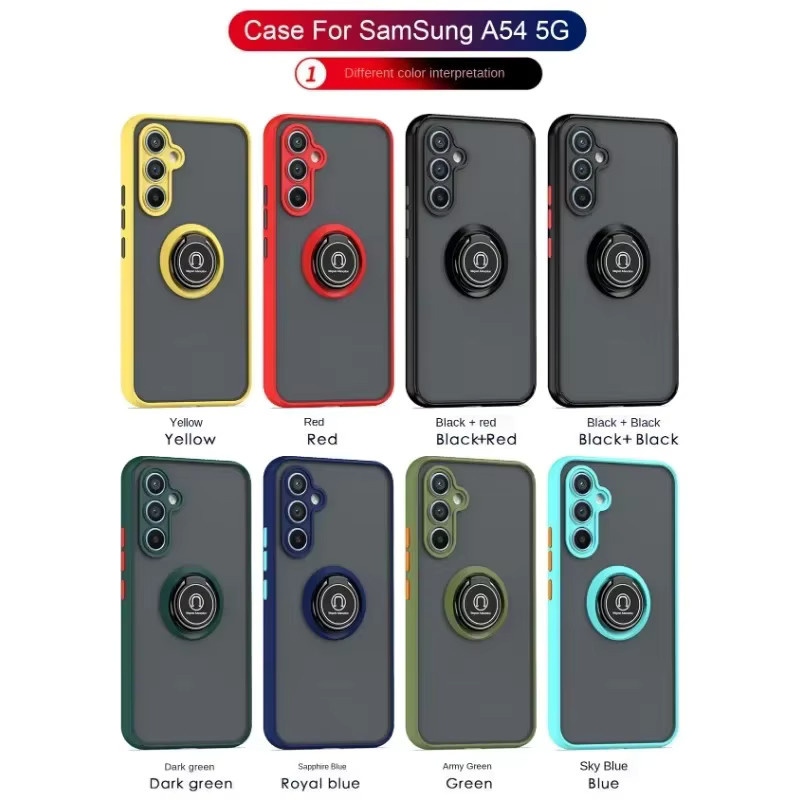 Magnetische Silikon-Handyhülle mit Ringhalter für Samsung Galaxy S24 Ultra S23 S22 Plus S21 FE A05 A05S A15 A25 A35 A55 A54 A34 in Schwarz - Bild 5