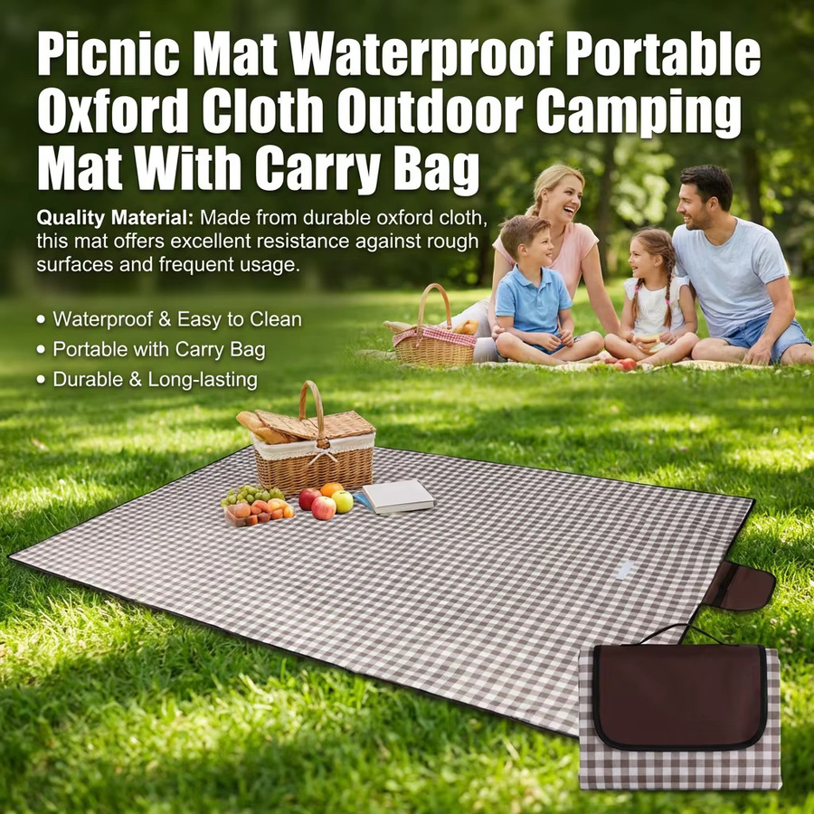 Wasserdichte Picknickdecke aus Oxford-Stoff für Outdoor, Camping und Strand inklusive Tragetasche - Bild 3