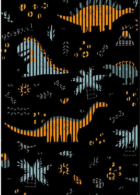 FN Acustico Akustikplatte Dinos 2 in Bunt aus PET und MDF mit Klebefolie, H x B x T: 2.400 x 1.693 x 19 mm - Bild 1
