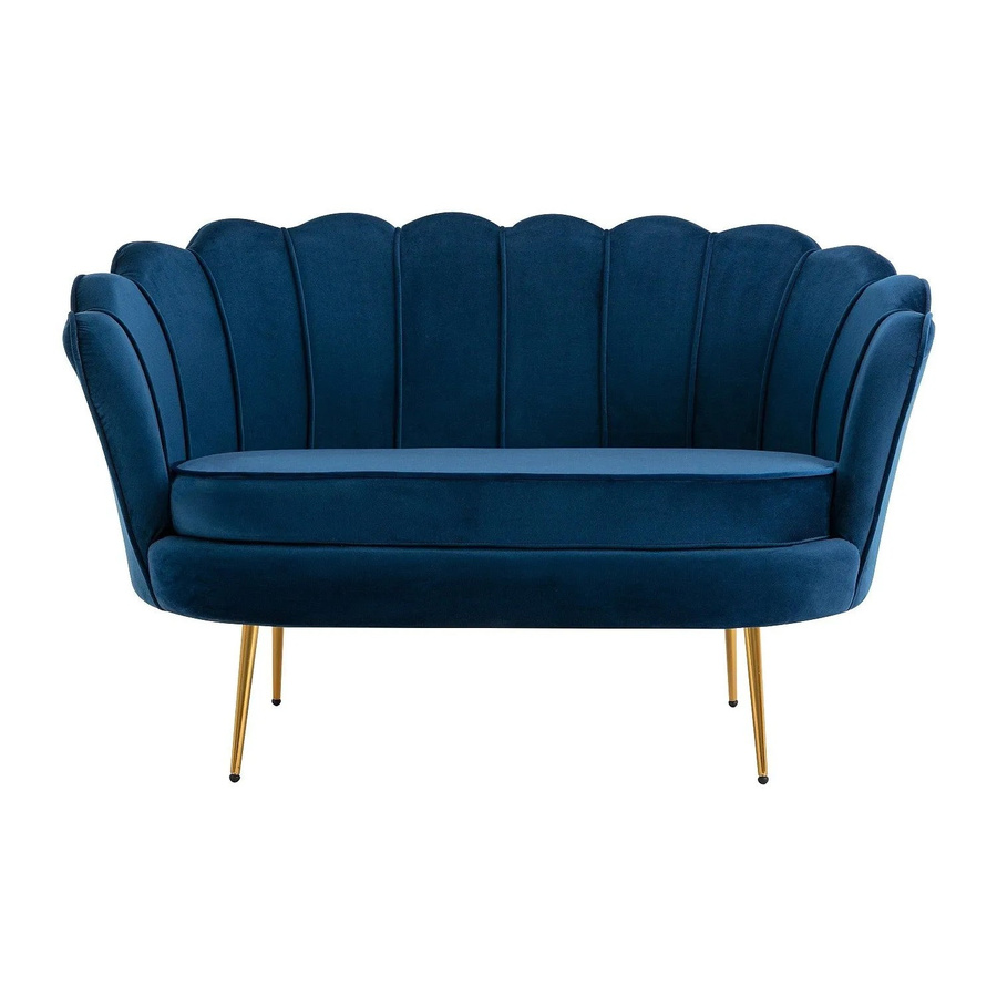 Pascal Morabito Muschelsofa Dandelion in Blau mit Samtbezug, Breite: 124 cm - Bild 2