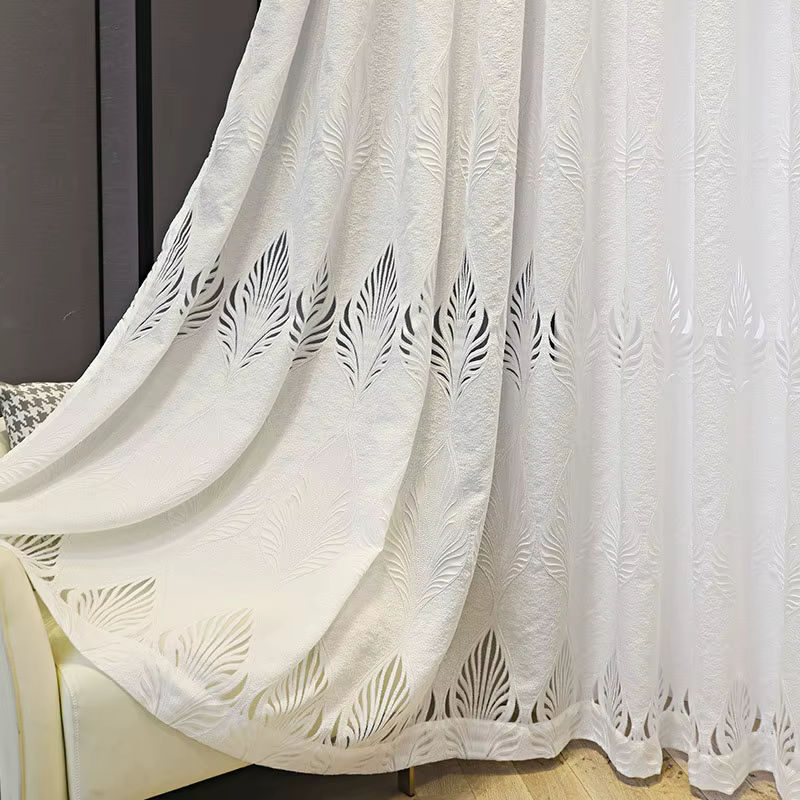 ZJBYZHOUSEHOLD Transparente Gaze-Vorhänge im modernen Floral-Design für Wohnzimmer und Schlafzimmer - Bild 3