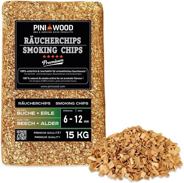PINI Räucherchips Buche und Erle Gemischt 15 kg - Bild 1