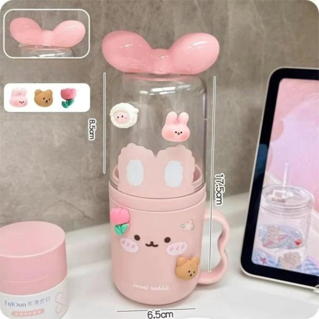 Niedliche Reise-Zahnbürsten-Aufbewahrungsbox von hengqiWZ in Rosa für Kinder - Bild 1
