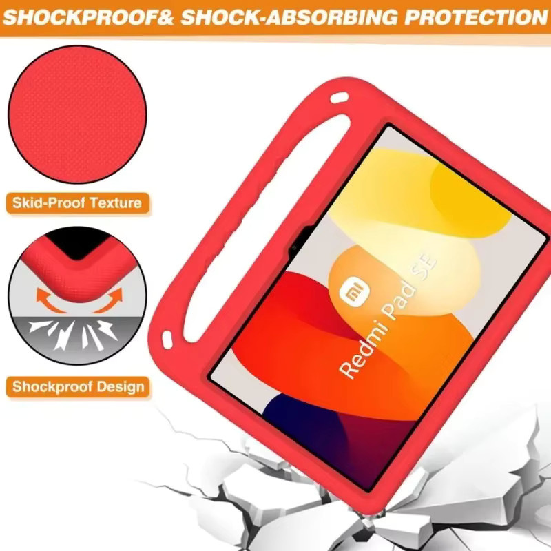 Stoßfeste EVA-Schutzhülle für Xiaomi Pad 8 7 6 5 Pro Redmi Pad SE 11 10.61 Kindersicheres Tablet-Case in Grün oder Rot - Bild 5
