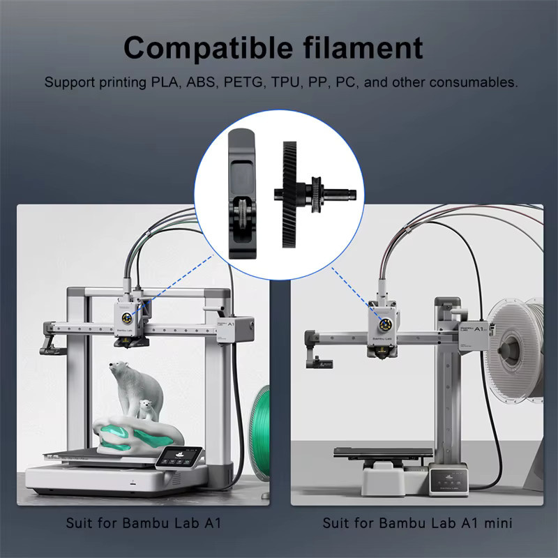 DLC-beschichtete Riemenscheibe aus Aluminiumlegierung für Bambu Lab A1 und A1 Mini 3D-Drucker, CNC-gefräst, Schwarz oder Grau - Bild 4
