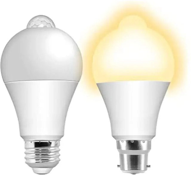 Szaoju PIR-Bewegungsmelder LED-Glühbirne mit Bewegungssensor, 12 W, E27, Warmweiß, Weiß - Bild 1