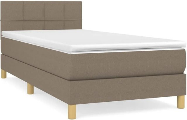 vidaXL Boxspringbett mit Matratze Hybrid-Design in Taupe, B/T/H: 80 x 200 x 78 cm - Bild 1