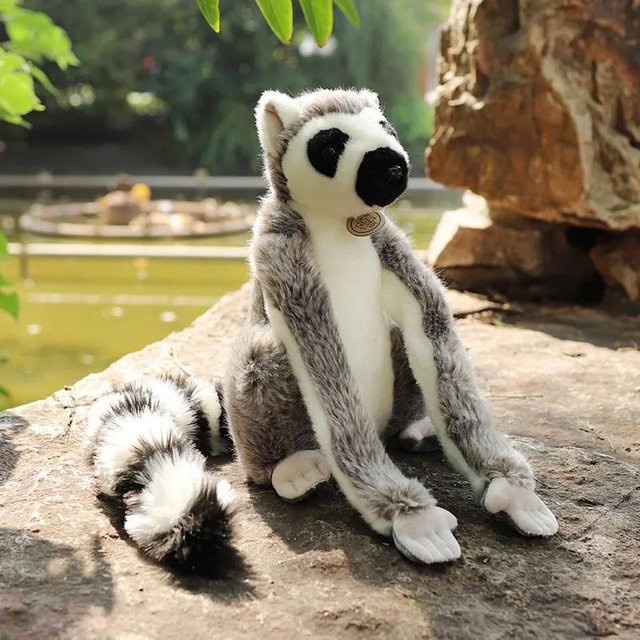 Yiran toy Lemur Plüschtier, Tiere, Grau, 28cm - Bild 1