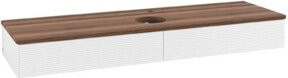 V&B Waschtischunterschrank Antao mit Frontstruktur, weiß lackiert, Wandmontage, Breite: 160 cm, Tiefe: 50 cm - Bild 1