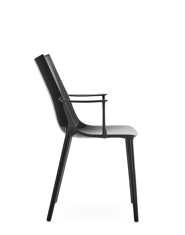 Kartell HHH Stuhl mit Armlehnen in Schwarz aus Kunststoff - Bild 2