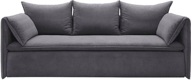 Vente-unique Schlafsofa Teodora in Blau mit Cord-Bezug, Breite: 218 cm - Bild 1