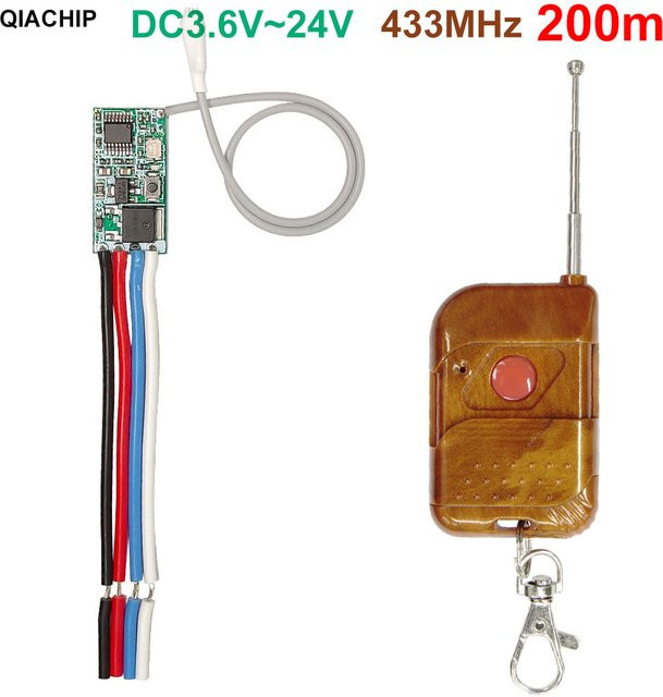 QIACHIP Drahtlose RF Fernbedienung 433 MHz Mini Relais Schalter mit LED Empfänger und Sender für DIY Projekte - Bild 1