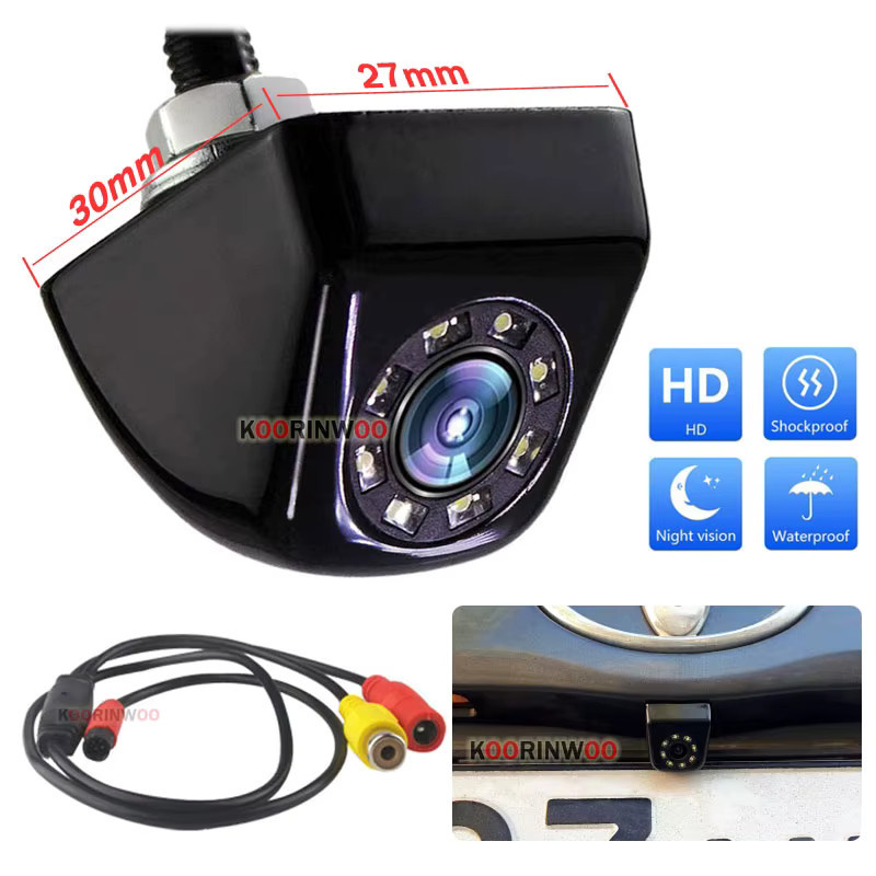 Koorinwoo Kabelloses Parksensor-Set mit dynamischer Autokamera und Weitwinkel-Auto-Detektor in Schwarz - Bild 4