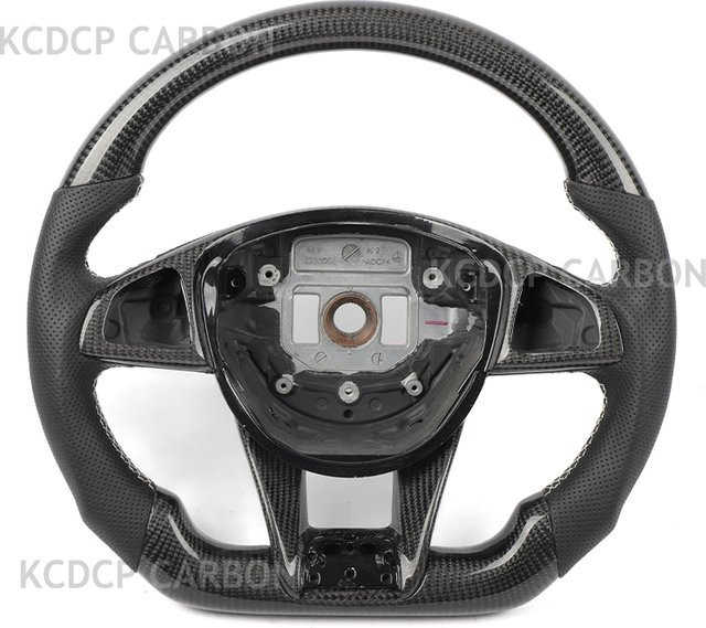 MEGALOMANIA Carbon Faser Lenkrad in Schwarz für Mercedes Benz C200 C180 C63 C300 W204 W205 SLK GLK GLC GLE E63 G63 G65 C190 Modelle 2015-2018 - Bild 1