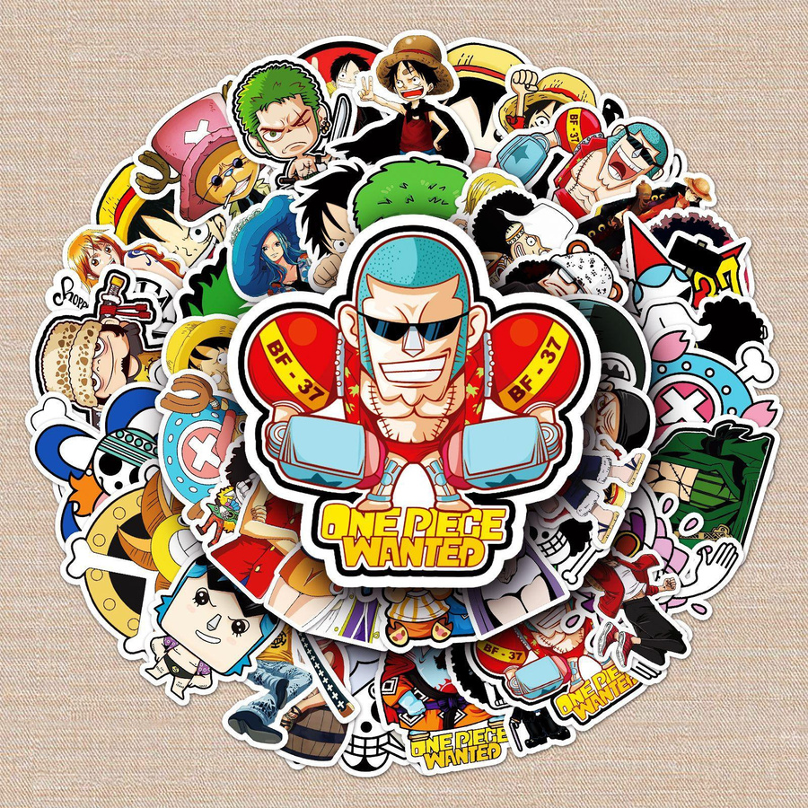 Bandai One Piece Cartoon Anime Wasserdichte Vinyl-Aufkleber 50-teiliges Set - Bild 3