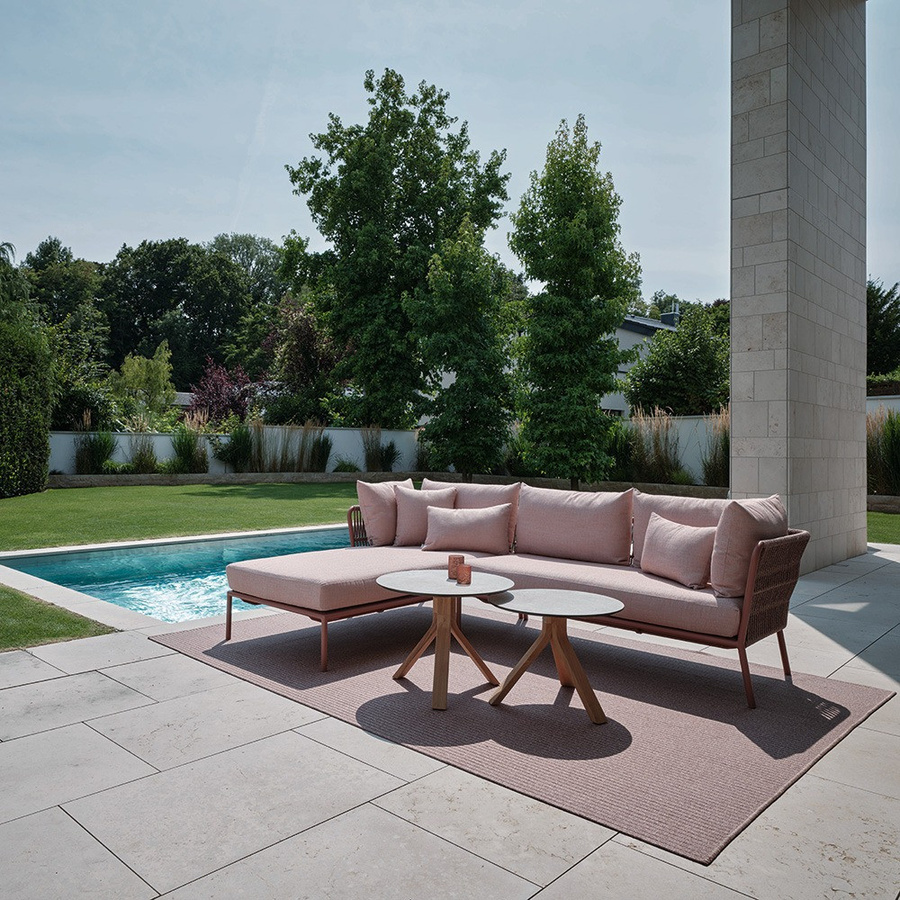Stern Recamiere Romy Aluminium Terra Kordel mit Kissenset in Lychee Pink, Armlehne rechts - Bild 4