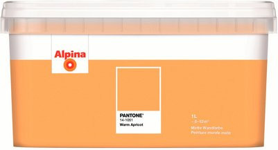 Alpina Wandfarbe Pantone Warm Apricot, Matt, Orange, 1 l - Bild 1