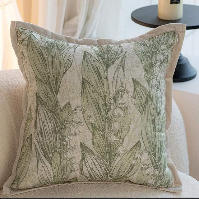 JMG Clothing Quadratischer Kissenbezug mit Floralem Boho-Design in Grün, B/B: 45 x 45 cm - Bild 1