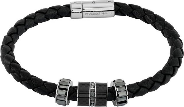 Swarovski Charm-Armband Leder, Kristall, Schwarz, Herren - Bild 1