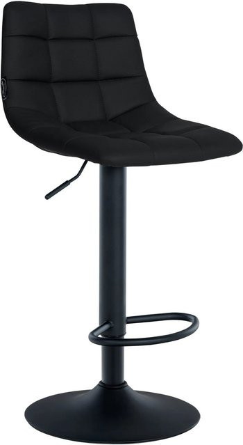 DELUKE Barhocker DUBAI Schwarz mit Lehne aus Kunstleder und Metall, B/T/H: 43,0 x 46,5 x 108,5 cm - Bild 1