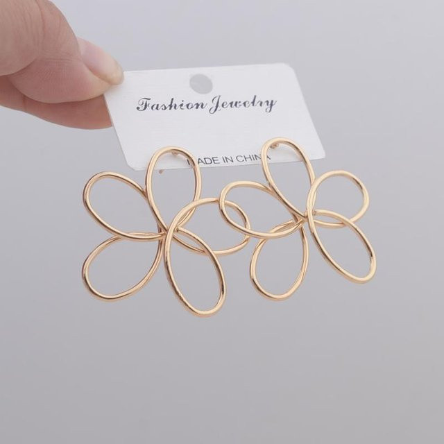 Hängeohrringe Blumen-Design, Roségold, Messing, Damen - Bild 1