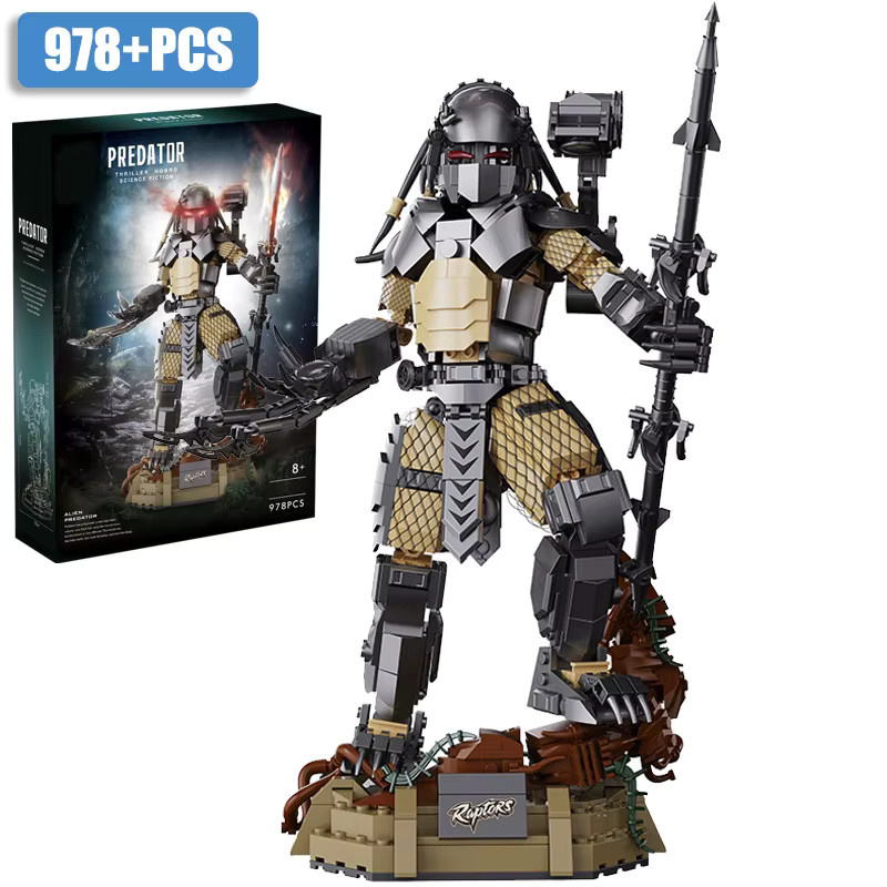 BXA Predator Alien Bausteine Set mit 978 Teilen, Schwarzes DIY Montagemodell für Kinder und Erwachsene - Bild 4