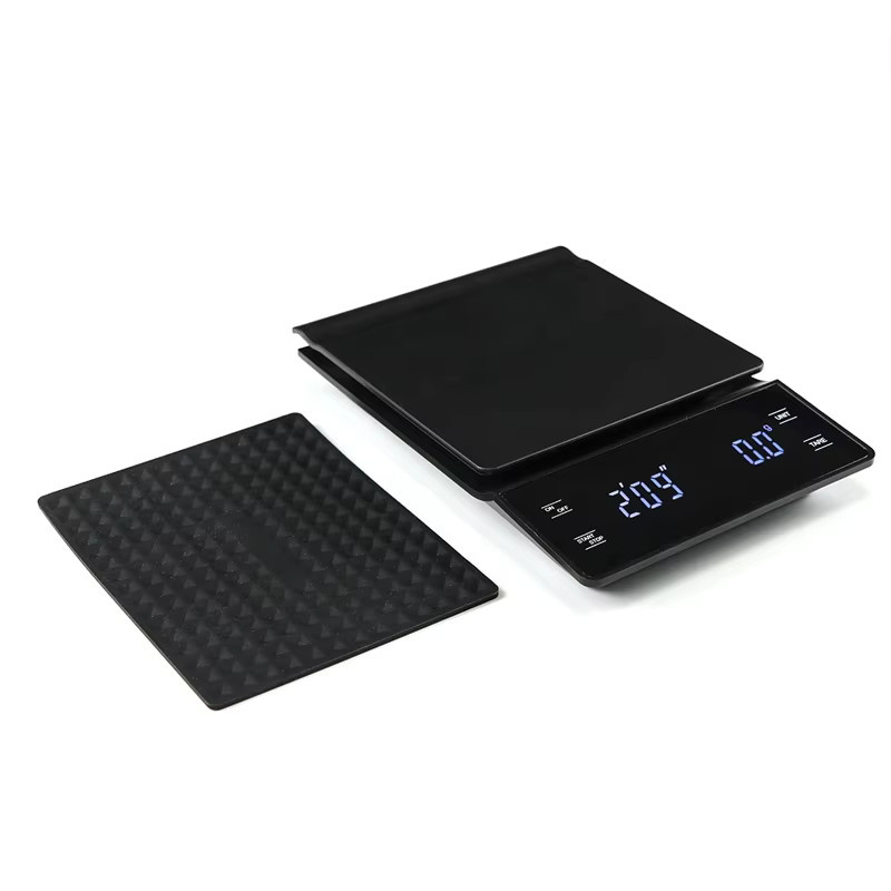 Digitale Kaffeewaage kebidumei mit Timer und LED-Display in Schwarz, hochpräzise Küchenwaage für Espresso bis 3 kg - Bild 4
